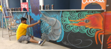 grafiteiro pinta muro #paratodosverem